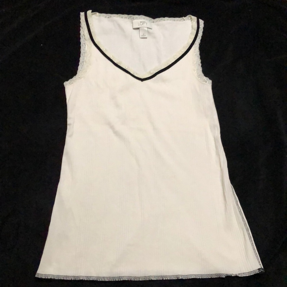 NWOT Ann Taylor LOFT S, Ivory lace tank top